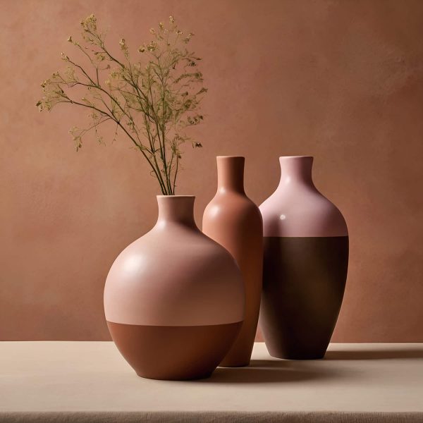 Boho-Stil neu definiert: Bloomingville Vase Terracotta – Matt-Braun meets glänzendes Rosé – Bild 2