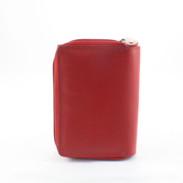 Geldbeutel Damen rot Lamm-Leder Mandala 3